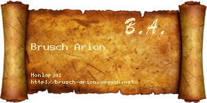 Brusch Arion névjegykártya